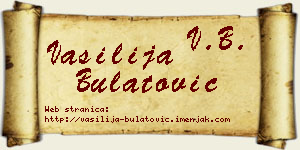Vasilija Bulatović vizit kartica